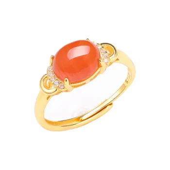 Linguanying Southern Red Agate Rings Women's