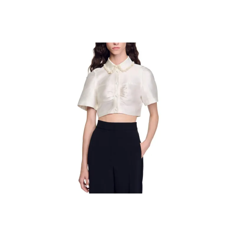 Sandro Beaded Satin effect Shirt-1