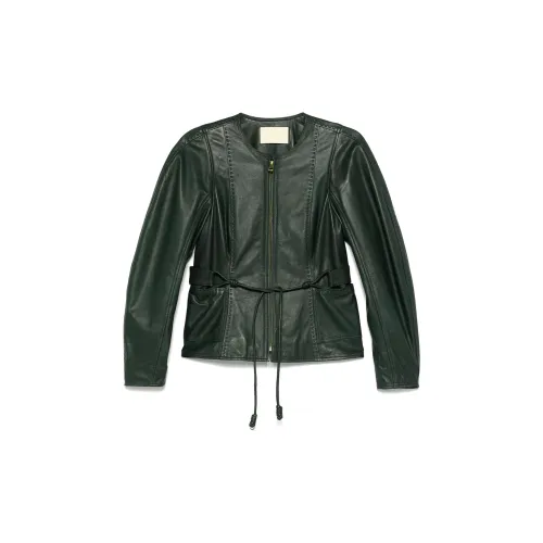 Ulla Johnson Leather Jackets Women's Dark Green