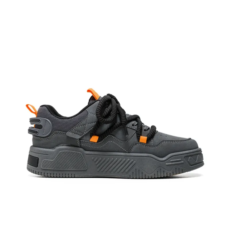 Warrior Coverage Abrasion Resistant Lightweight Slip Resistant Low Top Skateboard Shoes Men's Dark Gray-1