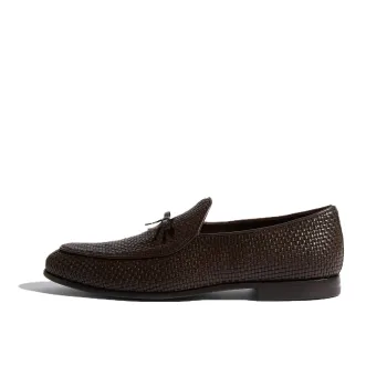 SCAROSSO Henri Brown Woven Loafers
