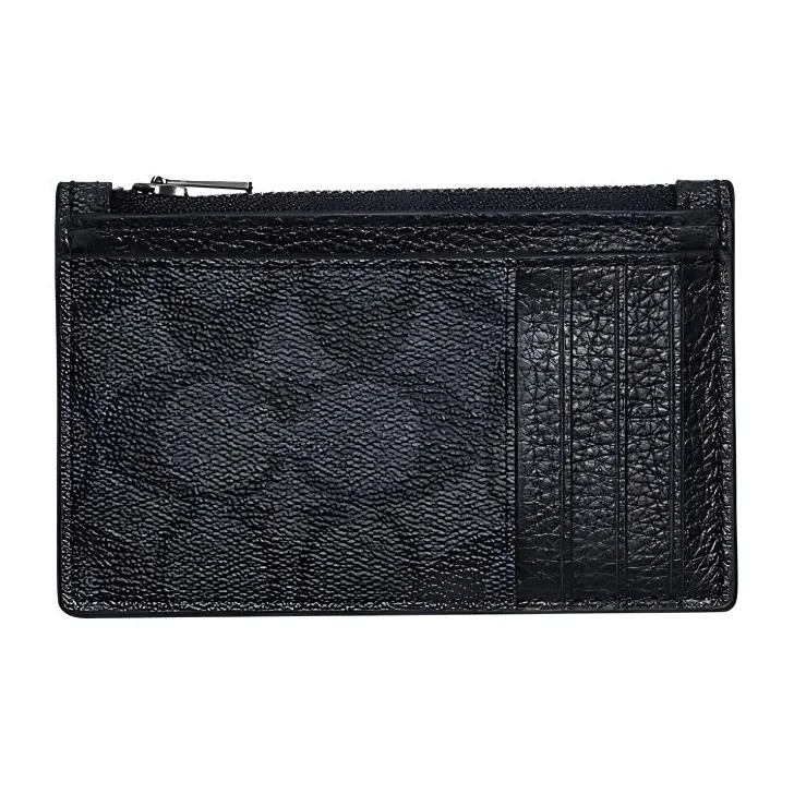 COACH Basquiat Collaboration Card Case Canvas With Leather Coin Purse, Card Holder Regular Men's Black Gray-2