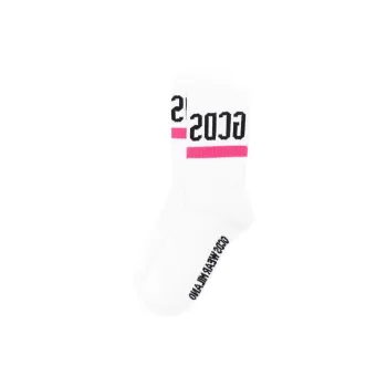 GCDS FW24 Mid Calf Socks Unisex 1 Pack White