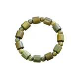 Wooden Barrel Bead Bracelets - Green Sandalwood