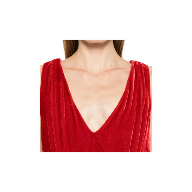 PAROSH FW24 Sleeveless Dress Women's Crimson-4