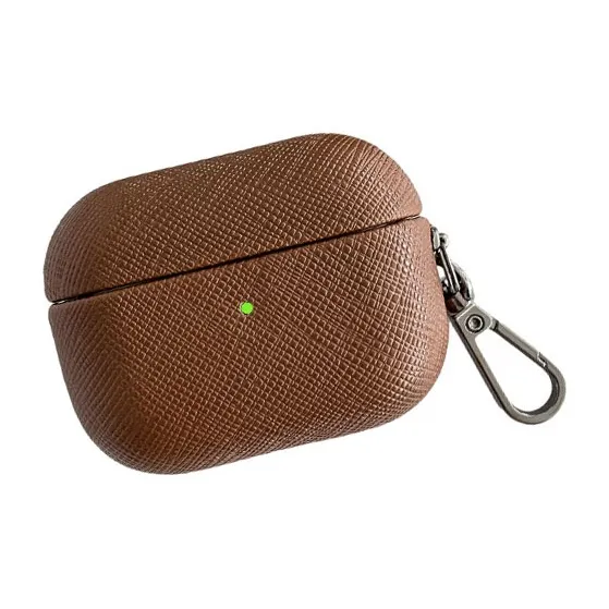 Compatibility AirPods 3/1/2/Pro 2 PC Niche Cross Leather Texture Minimalist Style Fully Enclosed Headphone Cases-10