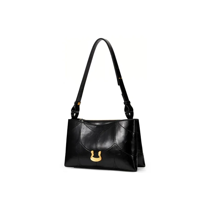 JUST STAR Synthetic Leather Portable Crossbody Underarm Shoulder Bag Regular Women's Brown/Black/White-18