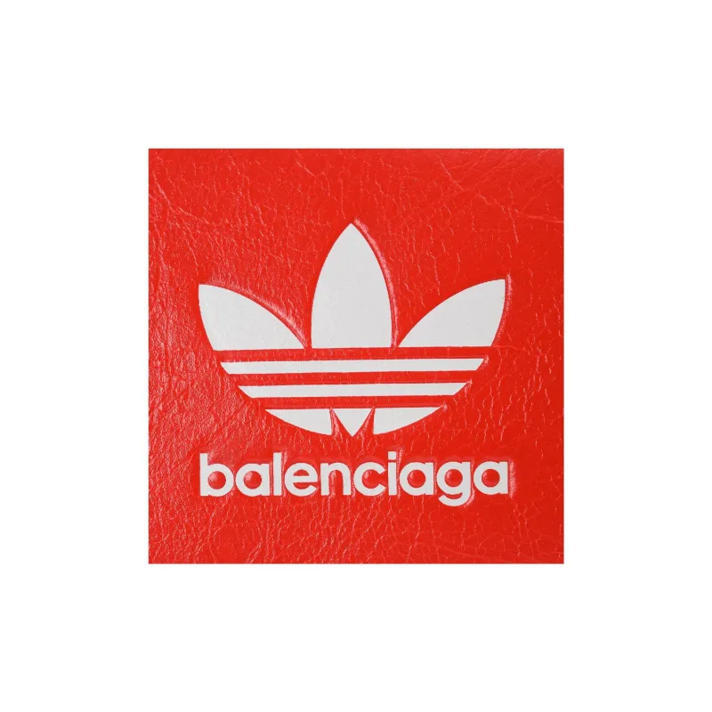 Balenciaga Adidas Collaboration Leather Wallet Women's Red-5
