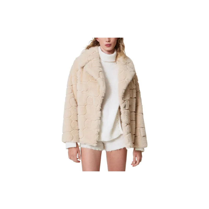 Twinset Faux fur Belted Jacket-2