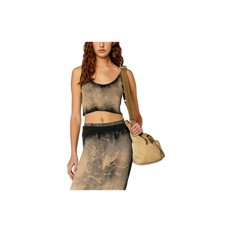 DIESEL M Deidra Logo Plaque Ribbed Top-4