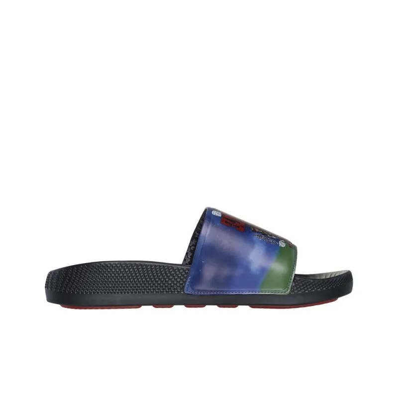 Snoop Dogg x Skechers SNOOP Slip-Resistant Abrasion-Resistant Slide Slippers Men's Black Blue-1