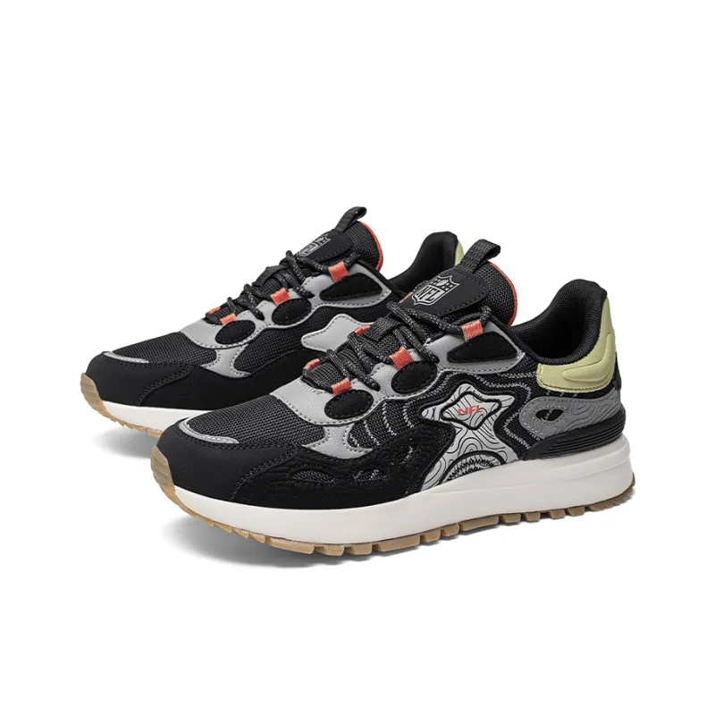 NFL Basic Leisure Series Anti Slip Wear Resistant Low Top Casual Running Shoes Men's Black Gray Green-2