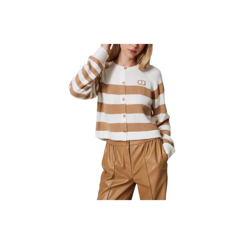 Twinset Two tone Striped Cardigan-1