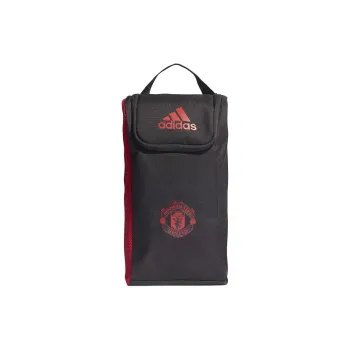 Adidas MANCHESTER UNITED THEATRE OF DREAMS Recycled Polyester Plain Weave Fabric Handbag Shoe Bag Unisex Black & Red