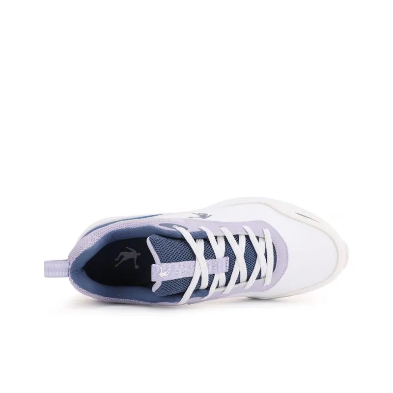 QIAODAN Cushioning Anti Slip And Wear Resistant Low Top Running Shoes Women's White Purple-3