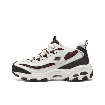 Skechers DLITES Coverage Warm Low Top Chunky Sneakers Women's Beige White Red