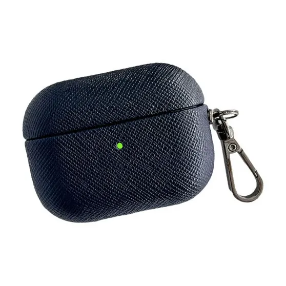 Compatibility AirPods 3/1/2/Pro 2 PC Niche Cross Leather Texture Minimalist Style Fully Enclosed Headphone Cases-4
