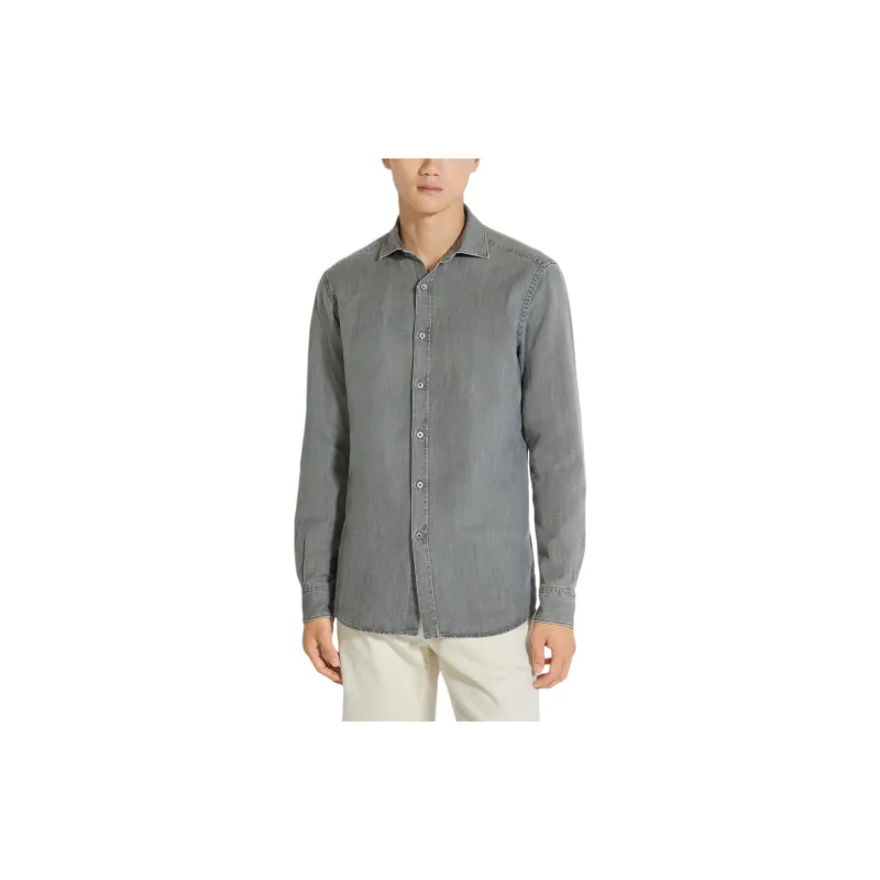 Zegna SS24 Shirt Men's Light Gray-2