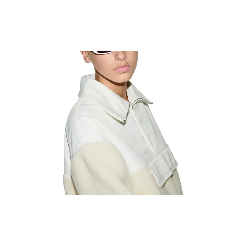 GUCCI Wool Blend Fleece Zip Jacket 'White'-6