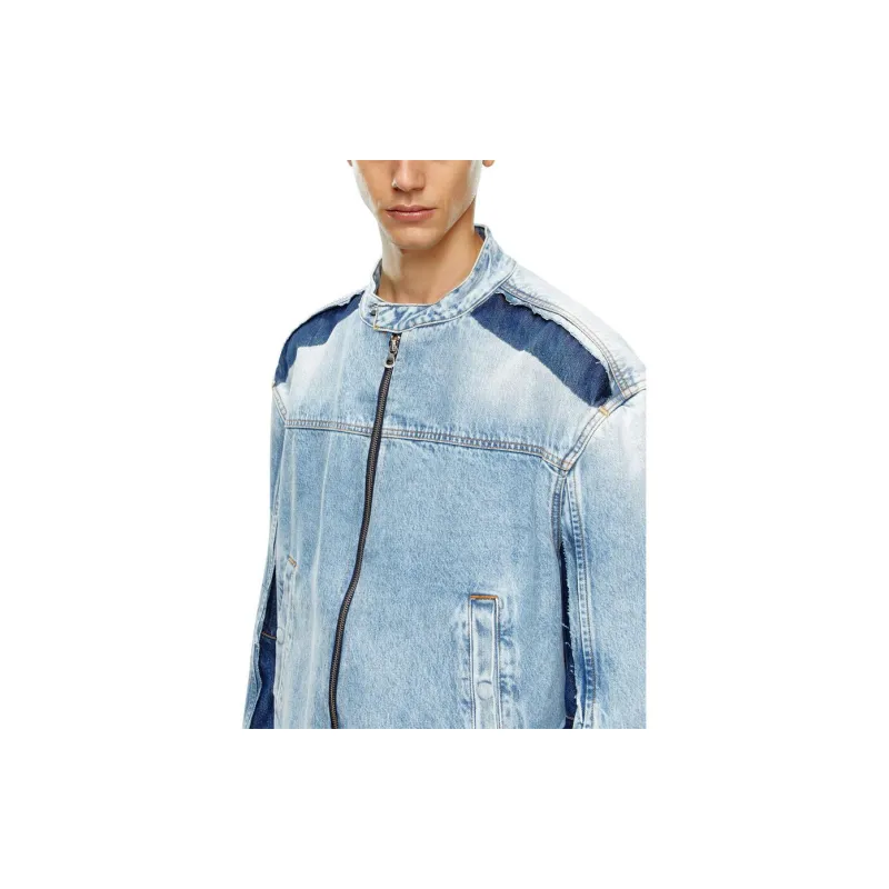 DIESEL Regular Fit Trucker Zipped Jacket-4