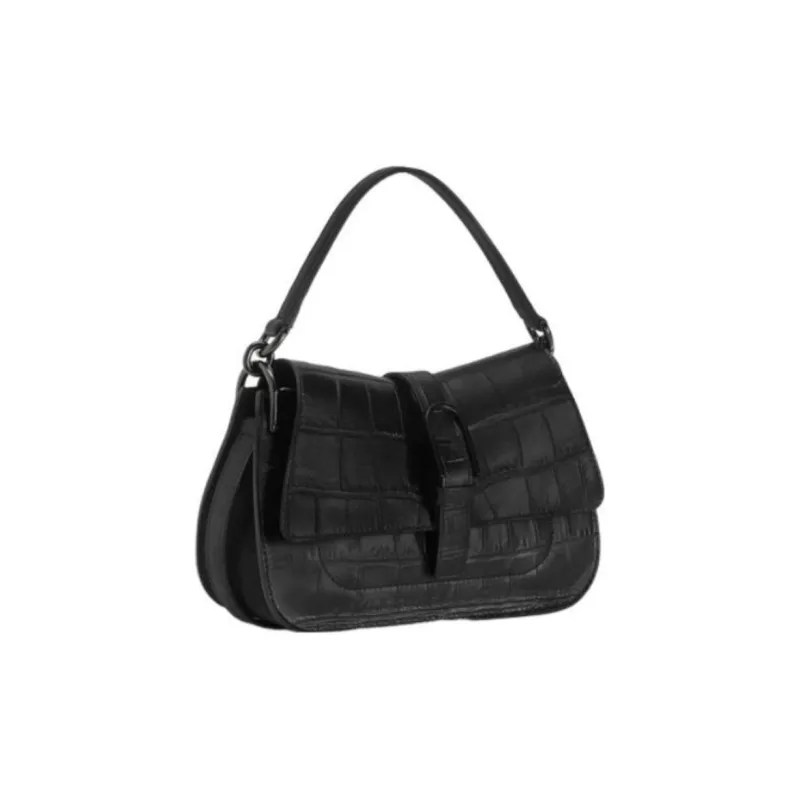 Furla Cocco Air Print Leather And Soft Suede Shoulder Bag Crossbody Bag Handbag Mini Women's Black-1