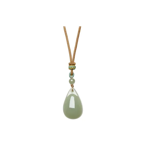 ZHOU LIU FU Hetian Jade Necklaces Green Jade Unisex