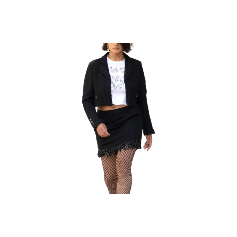 CHANEL Jackets Coats Women's Black-1