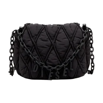 DIESEL Nylon Shoulder Bag Crossbody Bag Handbag Small Size Women's Black