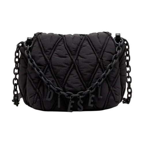 DIESEL Nylon Shoulder Bag Crossbody Bag Handbag Small Size Women's Black