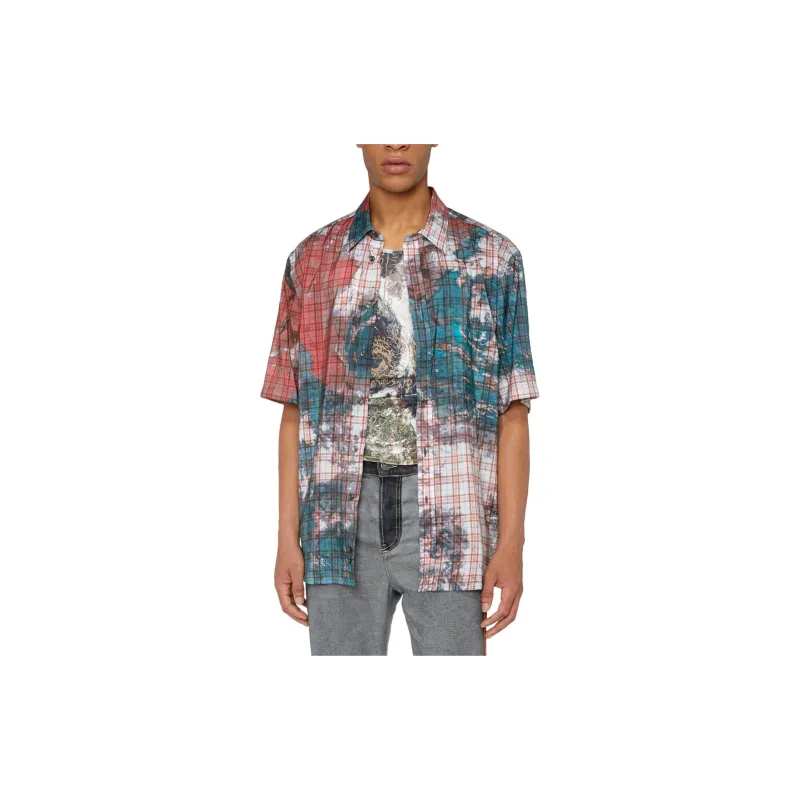 DIESEL S Umbe Ssl Globe Checked Shirt-4