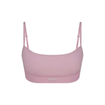 SKIMS FW24 COTTON RIB SCOOP BRALETTE Bra Women's 1 Pack DUSK/Nightfall Color