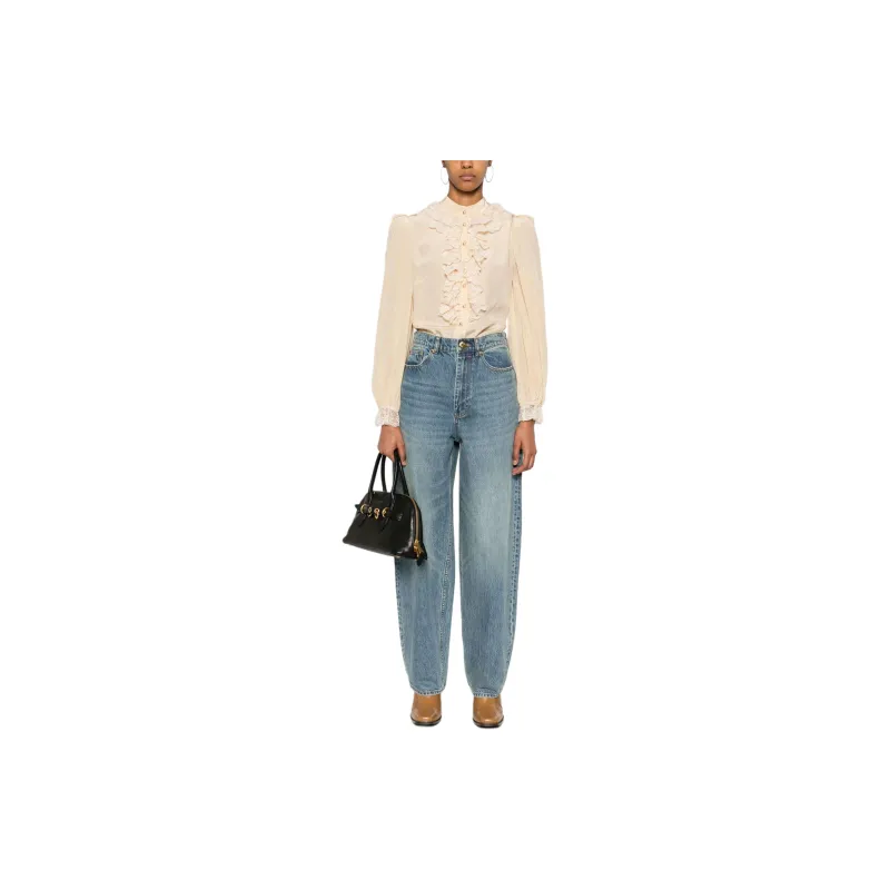Zimmermann Buttoned Round Neck Top-1