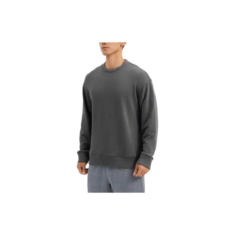 DECATHLON DOMYOS CREW NECK SWEATER 500 Sweatshirt Men's Khaki Gray-2