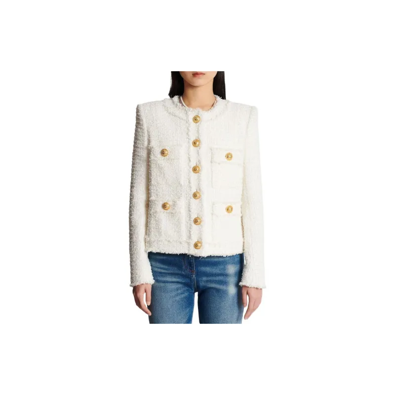 BALMAIN Cropped Tweed Jacket-1