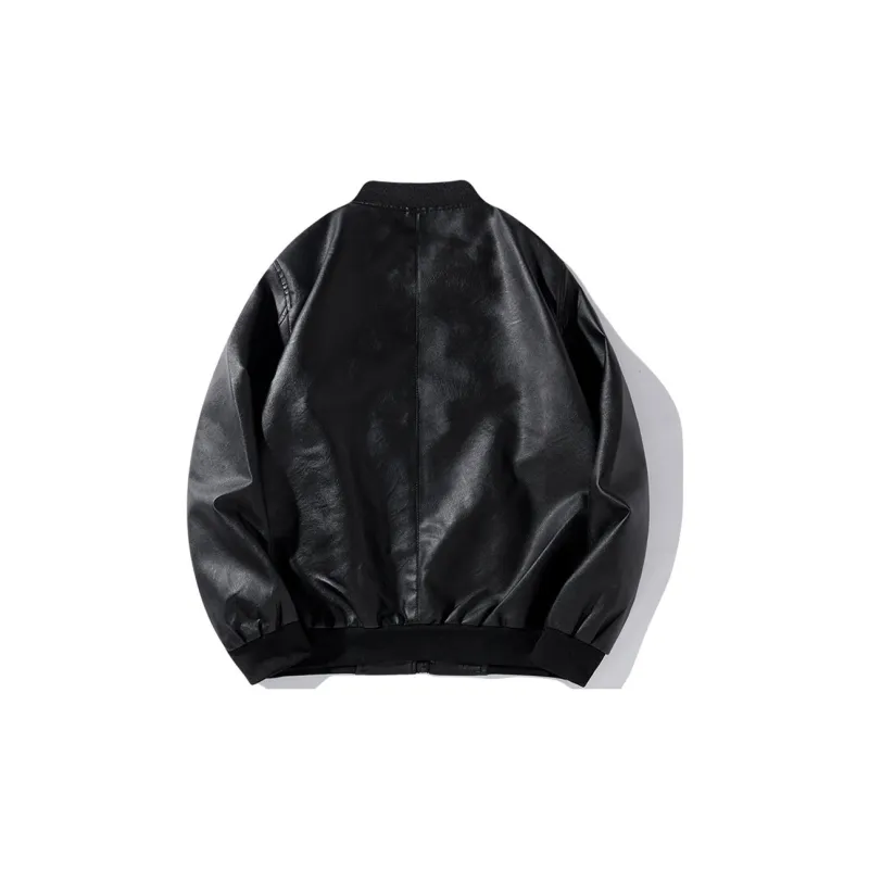 ADOONGA Leather Jacket Unisex Black-1
