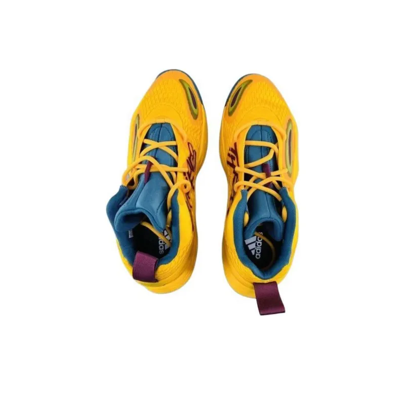 Adidas Exhibit A Anti Slip Wear Resistant Low Top Basketball Shoes Men's Yellow-1