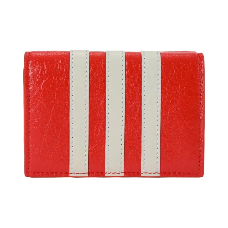 Balenciaga Adidas Collaboration Leather Wallet Women's Red-1
