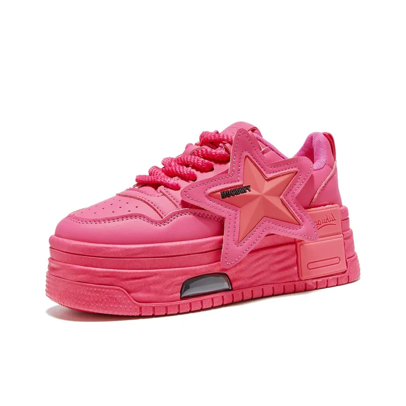 Medd Small White Shoes Height Increasing Lightweight Low-Top Skateboard Shoes Women's-8