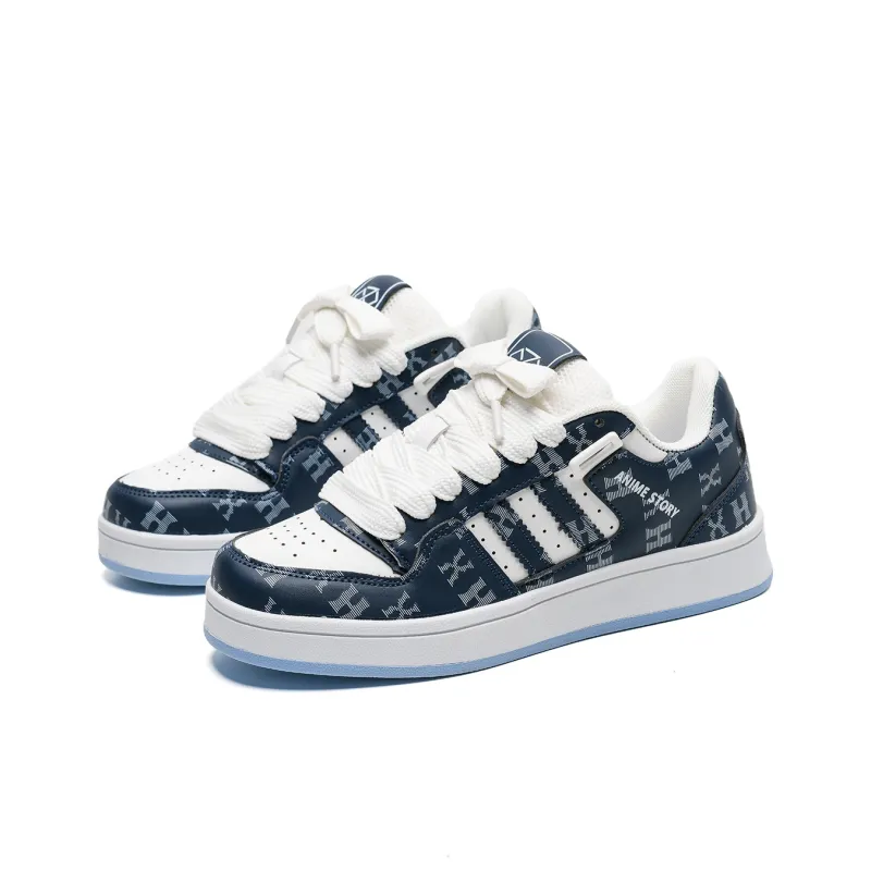 7 SEVFUN Low Top Skateboard Shoes Unisex Blue White-3