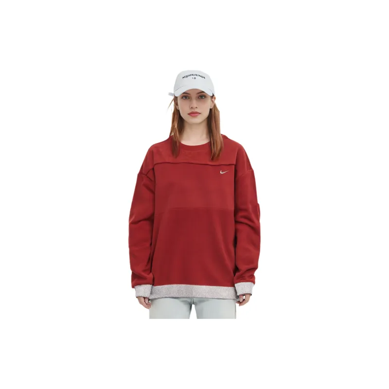 Nike Sweatshirts Women's Fir Wood Red/Metallic Silver-3