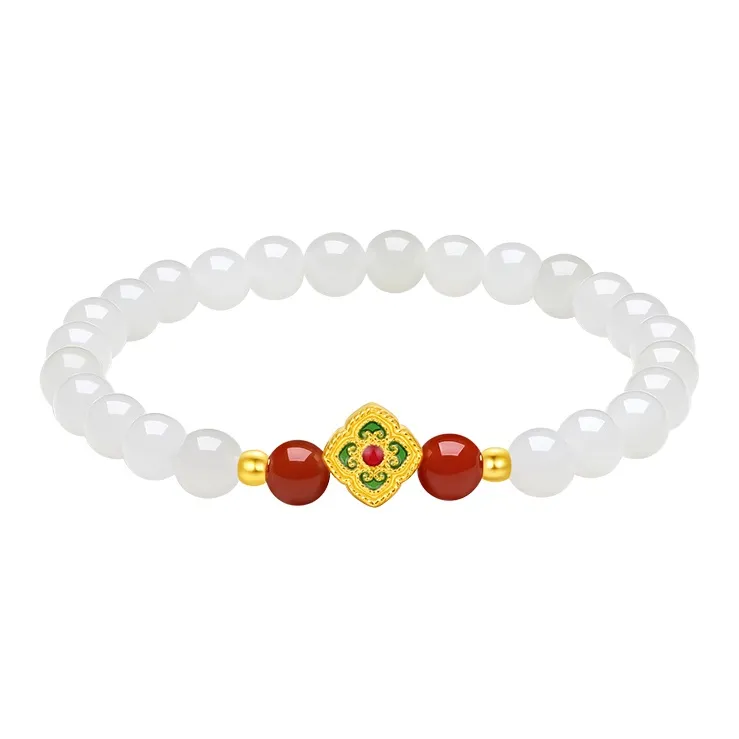ZHOU LIU FU Hetian Jade Bracelets White Jade Women's-0