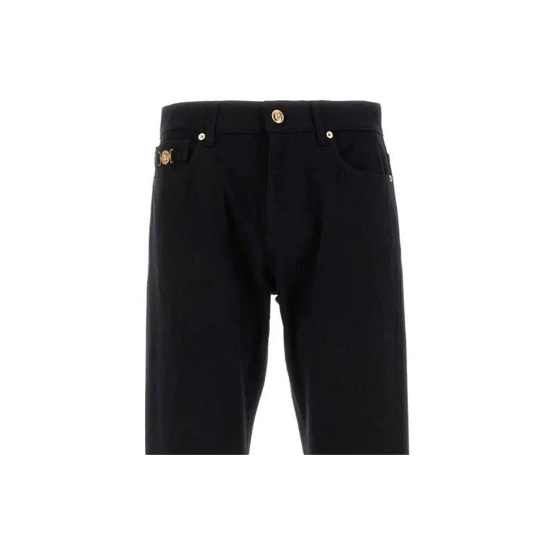 VERSACE Logo Patch Denim Jeans-2