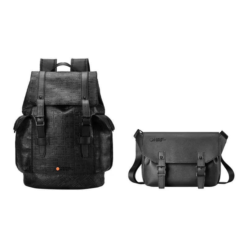 ONRF PVC Computer Backpack Travel Bag Tubas Unisex Cool Black-0