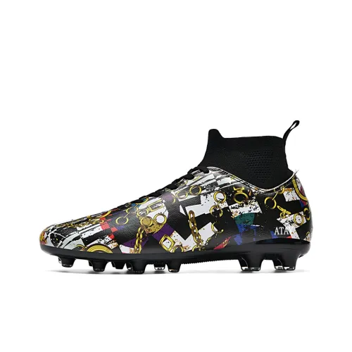 ATAY Soccer Shoes Unisex High Top White Multicolor/Black Blue