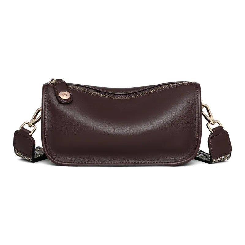 MILLIE'S Cow Leather Shoulder Bag, Crossbody Bag, Pillow Bag Regular Women's Coffee-2