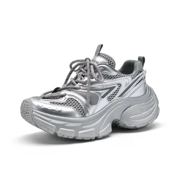 BASIC HOUSE Baijia Good Future Xingji Collection Meteorite Shoes Low-Top Chunky Sneakers Women's Silver