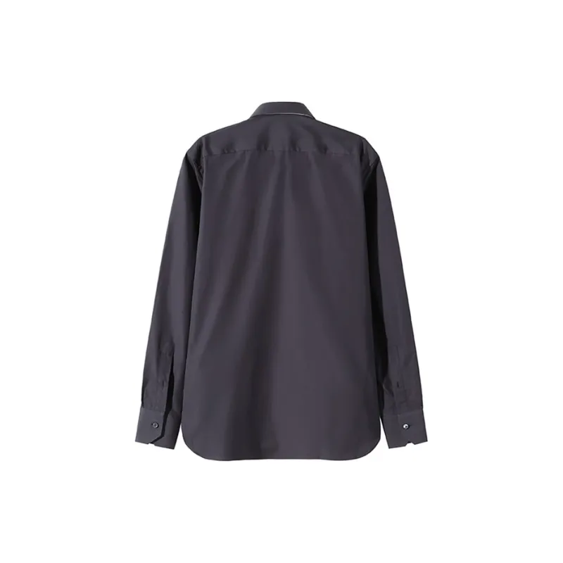 Zegna Long Sleeved Shirt Box Men's Iron Gray-1