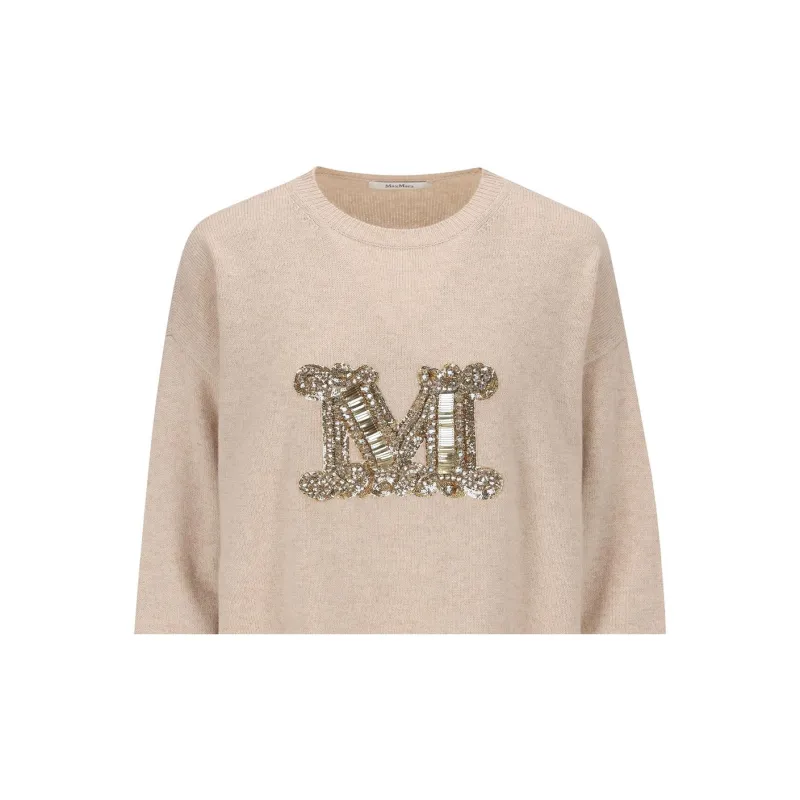 MaxMara Logo Embellished Knitted Jumper-6