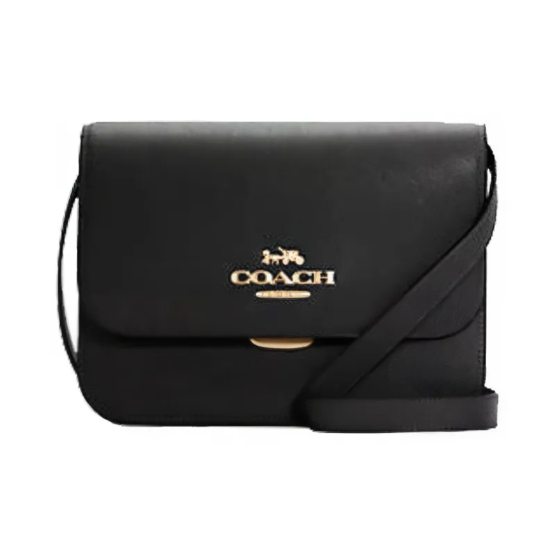 COACH Brynn Leather Shoulder Bag, Crossbody Bag Medium Size Women's Black-0
