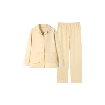 UAVAE Pajama Set Women's Apricot Yellow
